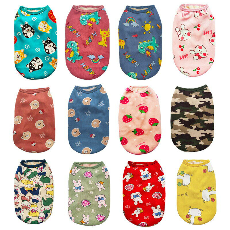 犬服 秋 冬 (S～6XL) 犬の服 可愛い キャラクタータンクトップ 裏起毛 暖かい 猫服 防寒 ドッグウェア ..