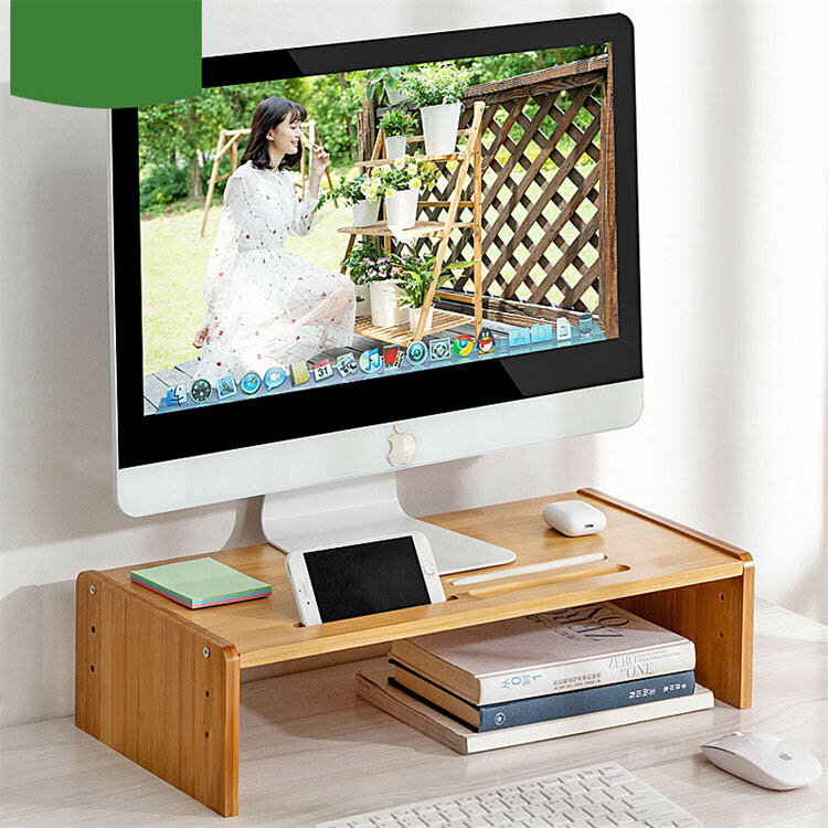 マ デスクがスッキリするモニター台 収納領域の大きなワイド設計 目線が上がるので首肩の負担が軽減 イ..