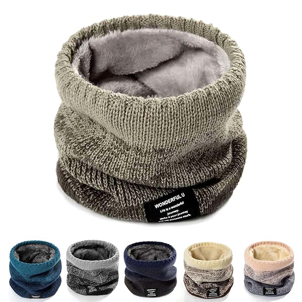 ネックウォーマー レディース メンズ ネックガード 冬 360°極めた暖かさ ふわふわ裏起毛 厚手 防風防寒 保温 柔らかい 軽量 伸縮性 無地 ネック ゲーター (グラデーション-カーキ)