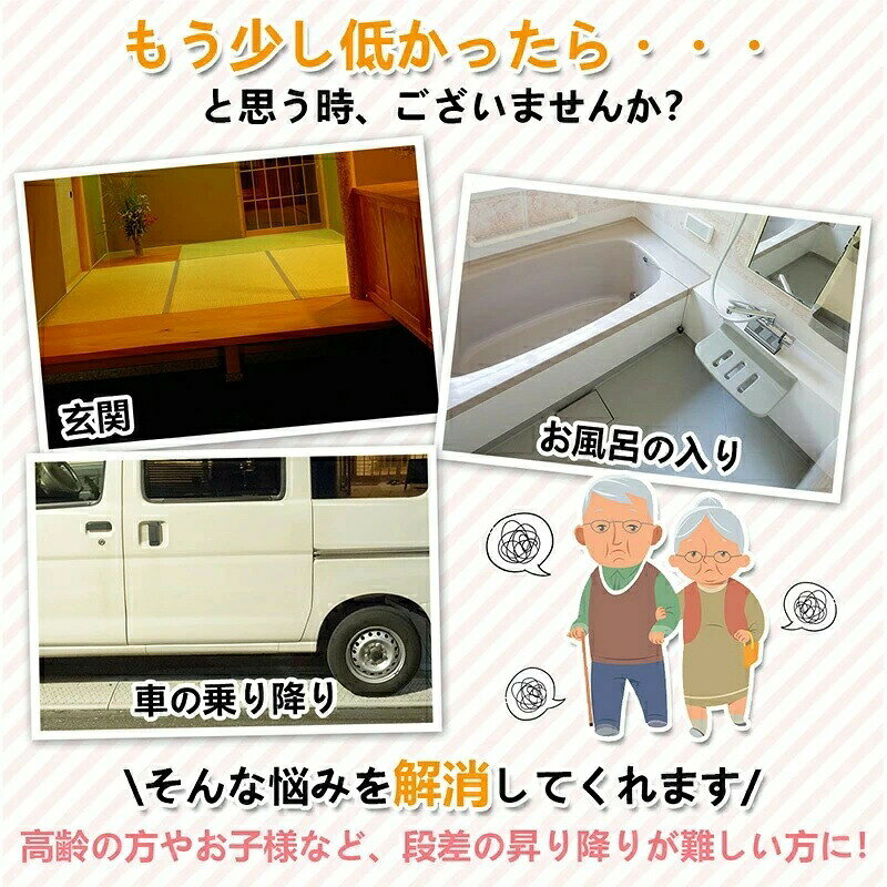 ルーツの踏み台 低踏み台 高さ10cm 玄関 段差 踏台 ステップ 玄関台 下駄箱 足台 低い 段差 補助 車 ベッド 病院 洗面所 浴室 キッチン 折りたたみ ステップ台 折り畳み 段差 省スペース コンパクト 足置き 介護 上がりかまち 乗降 階段 ベッド お年寄り 高齢者 子供 持ち運び｜アングル2