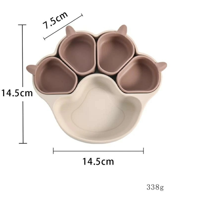 ベビー食器 離乳食プレート 吸盤ボウル 猫の爪 離乳食 食器 食品級シリコン 吸盤つ...