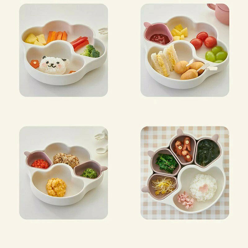 ベビー食器 離乳食プレート 吸盤ボウル 猫の爪 離乳食 食器 食品級シリコン 吸盤つ...