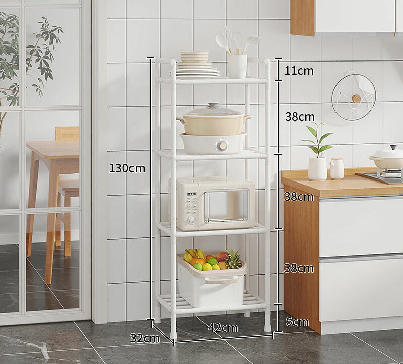 レンジラック キッチンラック キャスター付き ホワイト 収納ワゴン ストッパー 取っ手付き キッチン レンジ台 炊飯器 収納棚 飾り棚 調味料ラック フライパンラック ガーデンラック クローゼット 雑貨置き 角置き リビング バスルーム 浴室 簡単組み立て オープンラック roots-a-10004008 ルーツ サンプル画像2