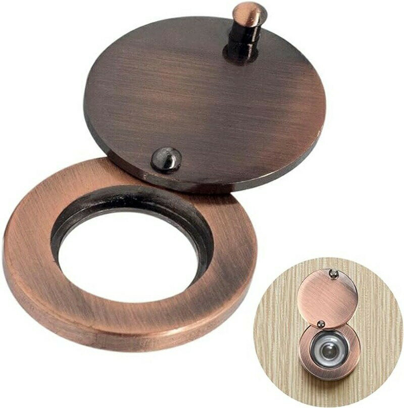 ドアスコープカバー 鍵穴カバー 玄関 セキュリティ のぞき穴 カバー 取り付け簡単、盗難防止ドアキャッ..