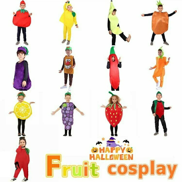 コスプレ 衣装 仮装 ハロウィン 子供用 子供 小学生 おもしろ 着ぐるみ 果物 野菜 フルーツ 男の子 女の子 ハロウィーン衣装 イチゴ トマト 楽しい レモン衣装 明るい カラフル コスチューム 中学生 発表会 大きいサイズの商品画像