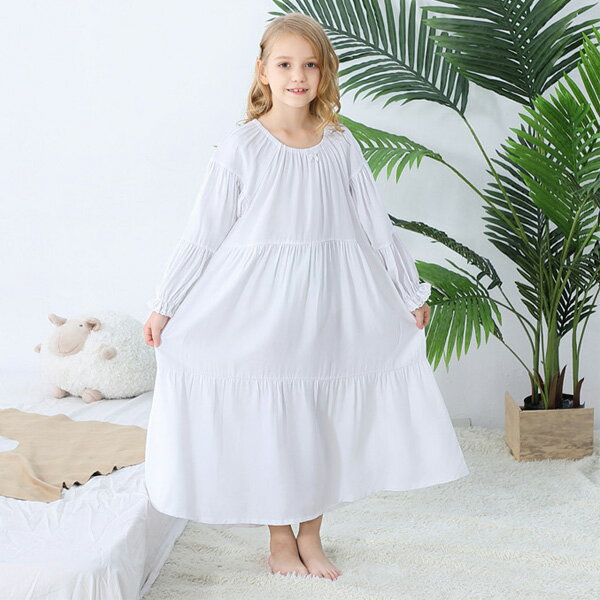 ガウン キッズ パジャマ 女の子 ワンピースパジャマ ロング バスローブ ナイトガウン ルームウェア 純..