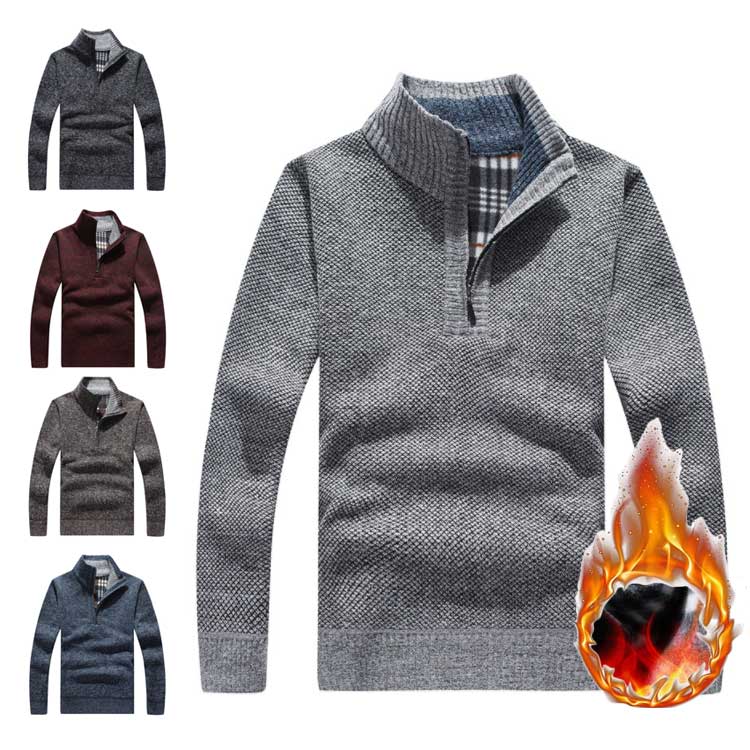 ハ ハイネック トップス 微起毛 裏起毛 厚手 秋冬 ニット 長袖 ポロシャツ メンズ ゴルフウェア スポーツ 長袖ポロシャツ