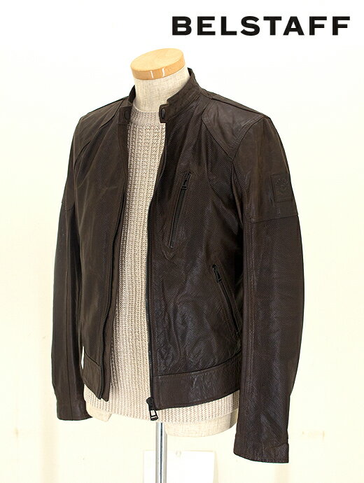 BELSTAFF ベルスタッフ レザーブルゾン ブラックブラウン MORELAND BLOUSON bel340404