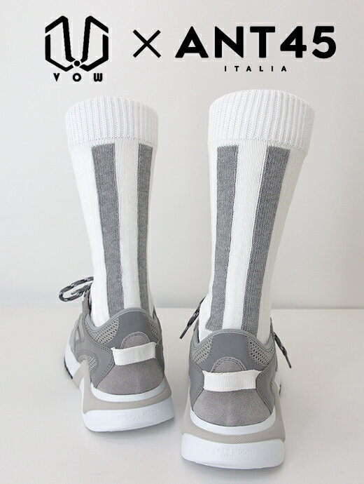 VOW ボウ ANT45 ラインソックス ホワイト×グレー vow422001