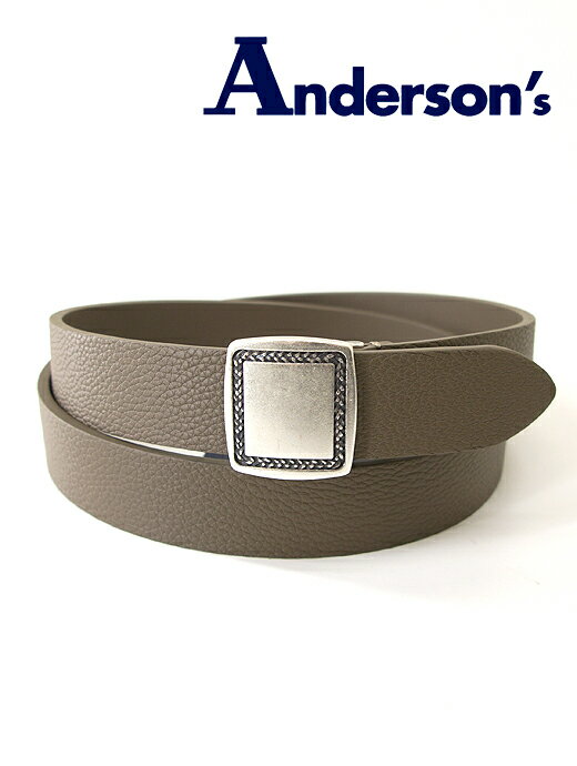 Andersons アンダーソンズ スクエアバックル ベルト カーキ and440203