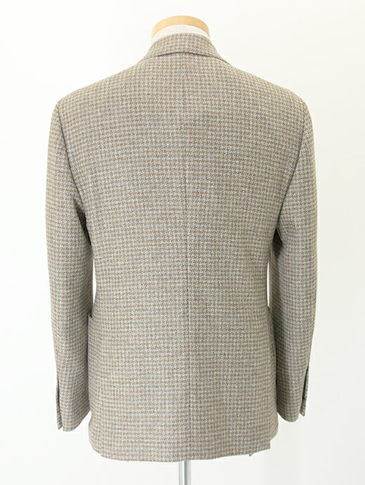 【SALE】【40%】 LARDINI ラルディーニ 3Bジャケット ウールカシミア 千鳥格子 イタリア製 グレー×ブラウン lar481402