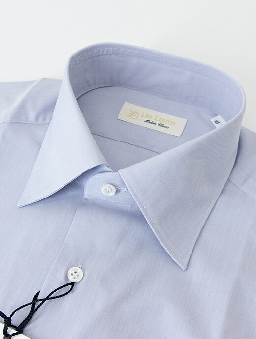 LES LESTON レスレストン ドレスシャツ グレイッシュブルー セミワイドカラー ブロード les481402