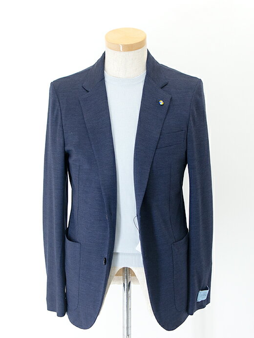 Belvest ベルベスト パッカブルスーツ ネイビー シャドウグレンチェックウールジャージー イタリア製 bev500604