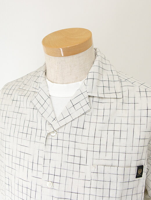 BELSTAFF ベルスタッフ 半袖シャツ ナチュラル オープンカラー ソフトコットン TIDE SHIRT bel500809