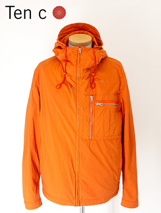 Ten c テンシー ブルゾン オレンジ ナイロンジップフーディ MID LAYER ten502007