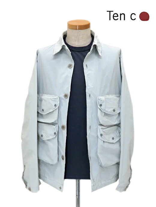 Ten c テンシー ブルゾン アイスグレー シャツアウター Mid Layer Army Shirt Jacket ten520603