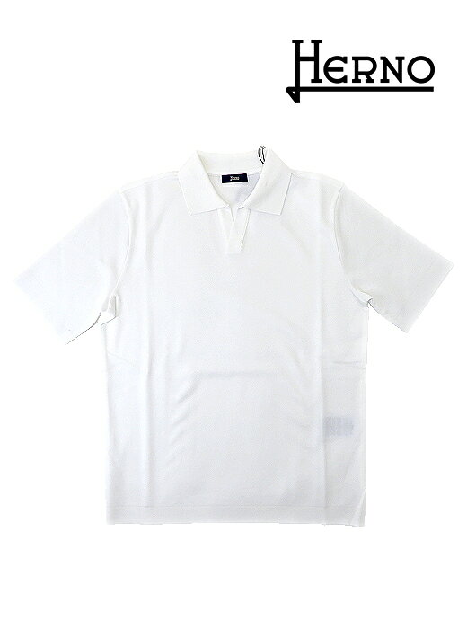  HERNO ヘルノ メンズ ポロシャツ ホワイト コットン her520801