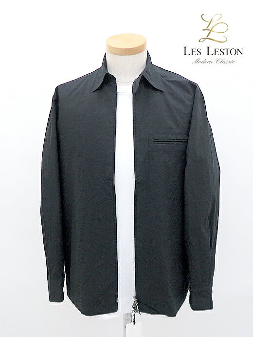 LES LESTON レスレストン シャツブルゾン ブラック ジップアップ les520802