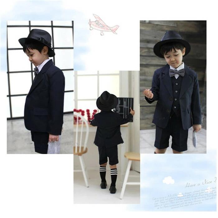 Rooty楽天市場店の子供スーツ 男の子 フォーマル 子供服 入学式 フォーマルスーツ ベビータキシード キッズスーツ ベビー フォーマル キッズ スーツ 子ども服 上下セット ブラックジャケット ブラックベスト 紳士 お受験 卒業式 発表会 演奏会 ピアノ 七五三｜アングル2