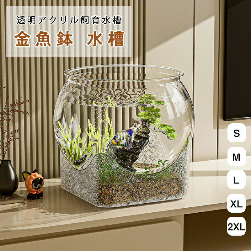 Rakuten - 金魚水槽 ミニ水槽 水槽 透明 花瓶 ミニ水槽 飾り 観葉植物 自宅 オフィス リビングに最適 水槽 卓上金魚鉢 小型金魚テーブル 水槽 大容量 ファッション 透明水槽 家庭用ペット用品 卓上 飾り付け おしゃれ
