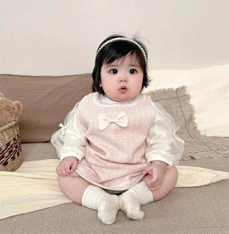 ベビー服 セレモニードレス ピンク ワンピース 長袖 ブラウス ベビー セットアップ...