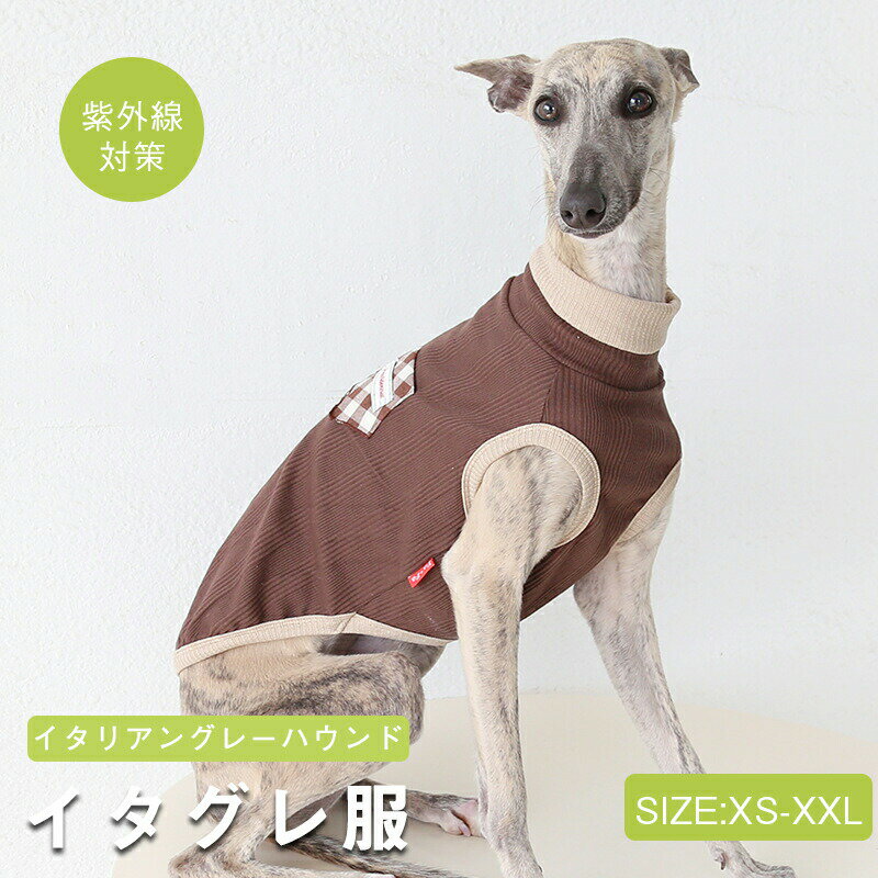 Rakuten - イタグレ 服 接触冷感 ひんやりトップス ハイストレッチ カットソー 犬 服 夏服 Tシャツ 犬 伸縮性 イタグレ イタリアングレーハウンド 犬服 洋服 ミニピン ミニチュアピンシャー サイトハウンド おしゃれ ハイネック ライト
