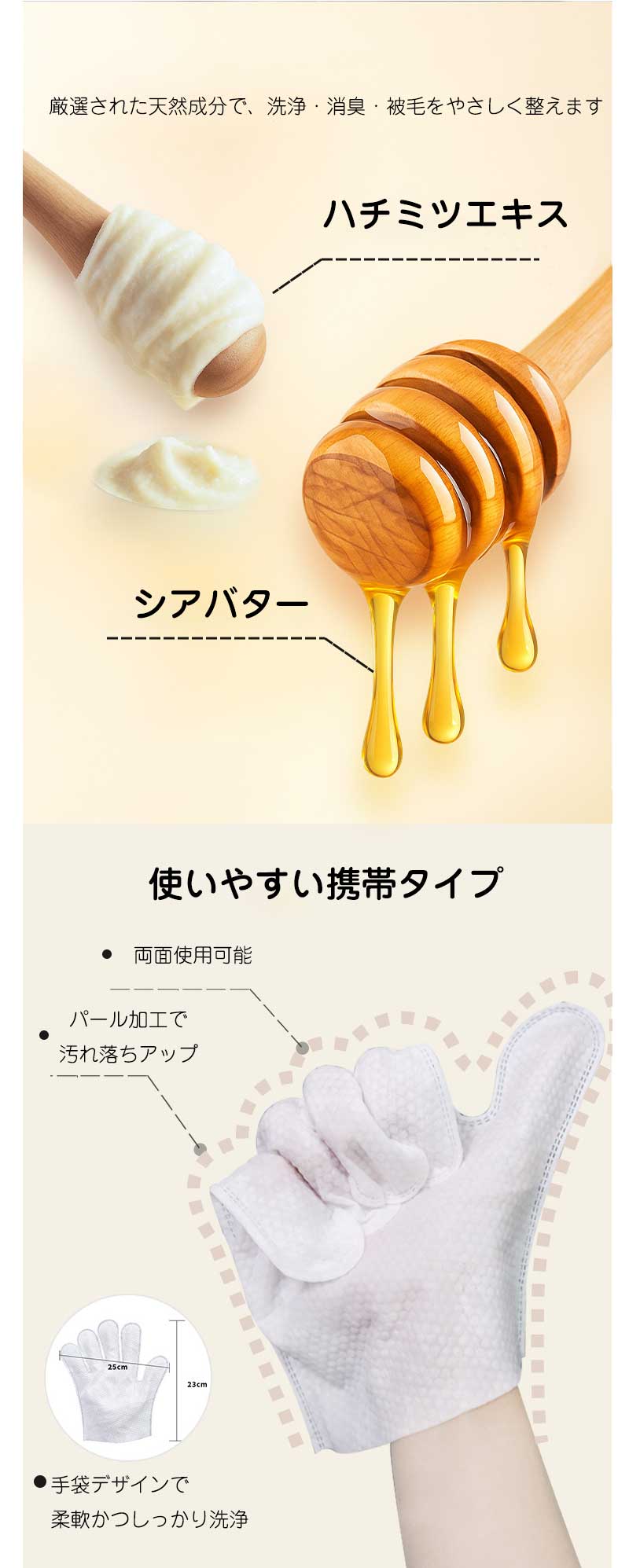 ペットクリーニング手袋 - 6 20枚入り クリーニンググローブ 使い捨て ウェット手袋 乾燥クリーニング手袋 犬用 ブラシ ス rooty-10000683 Rooty楽天市場店 サンプル画像3