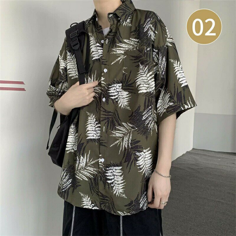 アロハシャツ メンズ ハワイ風 花柄 半袖 シャツ ハワイ 総柄 花柄シャツ 葉柄 カジュアルシャツ 男性シャツ 半袖シャツ 大きいサイズ ゆったり 薄手 涼しい サマーシャツ レディース 開襟シャツ ユニセックス 男女兼用 おしゃれ ペアルック ビーチシャツ 旅行 リゾート 海 3