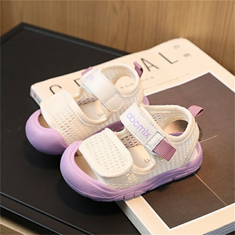 ベビーサンダル 女の子 男の子 ビーチサンダル つま先保護 メッシュ ベビーシュー...