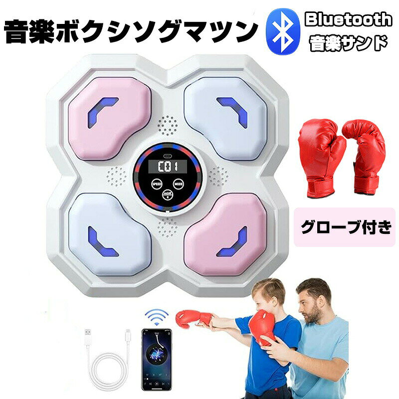 音楽ボクシングマシン スマート ディスプレイ付き 子供 大人 音楽ボクシングマシン 壁パンチングバッグ ボクシングトレーニングパンチング機器 スマート 音楽ボクサーボクシングマシン 家庭での運動 女の子男の子 誕生日 子供