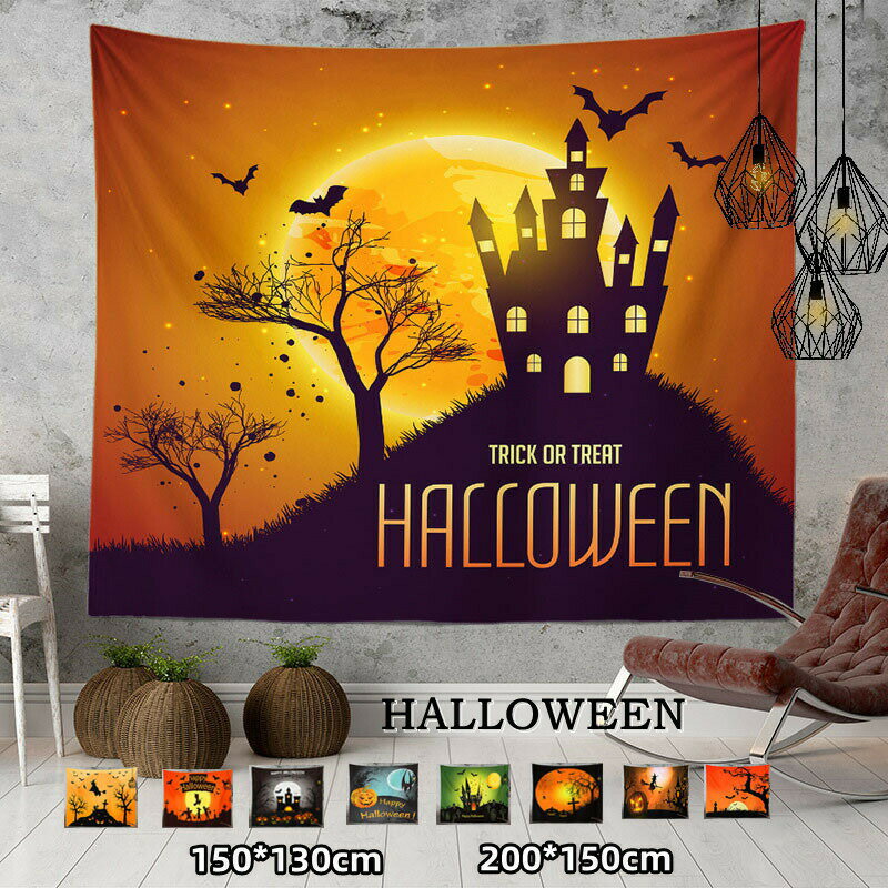 Rakuten - ハロウィン タペストリー 大判 壁掛け 1枚 万聖節 デコレーション 壁飾り 飾り 場所を取らない 撮影背景 背景布 北欧 装飾アート 部屋飾り おしゃれ インテリア イベント パーティー 学園祭 文化祭 食店 お店