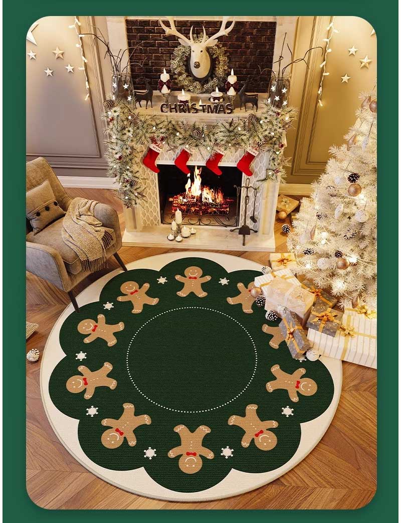 室内 100×100cm 120×120cm クリスマスシリーズカーペット カーペット ふわふわ 厚手 厚い 高密度 ラグマット おしゃれ 滑り止め付 ラグカーペット 冬用 ホットカーペット対応 送料無料 3