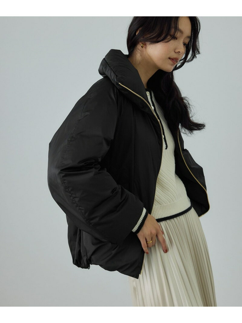 ハイネックジップショート丈ダウンコート/イージーケア・撥水 ROPE' ロペ ジャケット・アウター ダウンジャケット・ダウンベスト ブラック ネイビー【先行予約】*【送料無料】[Rakuten Fashion]