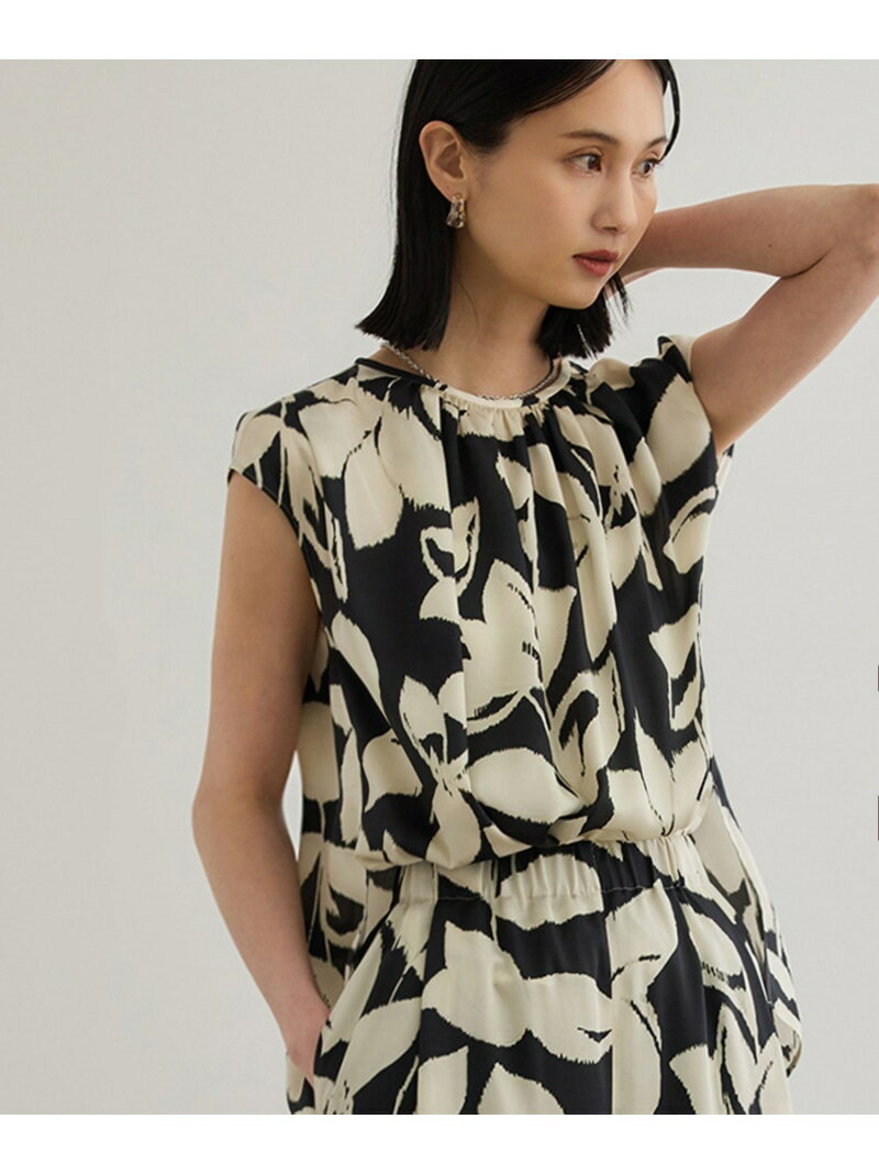 【SALE／30%OFF】DEVEAUXジオメトリックフラワーブラウス ROPE' ロペ トップス シャツ・ブラウス オレンジ ブラック【RBA_E】【送料無料】[Rakuten Fashion]