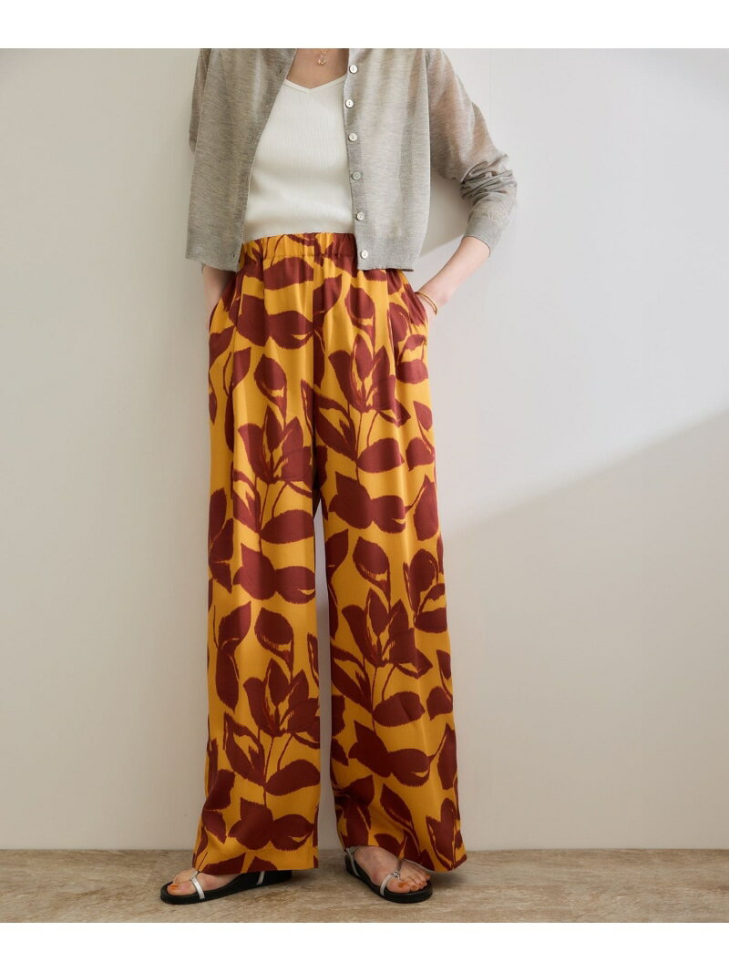 【SALE／30%OFF】DEVEAUXジオメトリックフラワーイージーワイドパンツ ROPE' ロペ パンツ その他のパンツ オレンジ ブラック【RBA_E】【送料無料】[Rakuten Fashion]