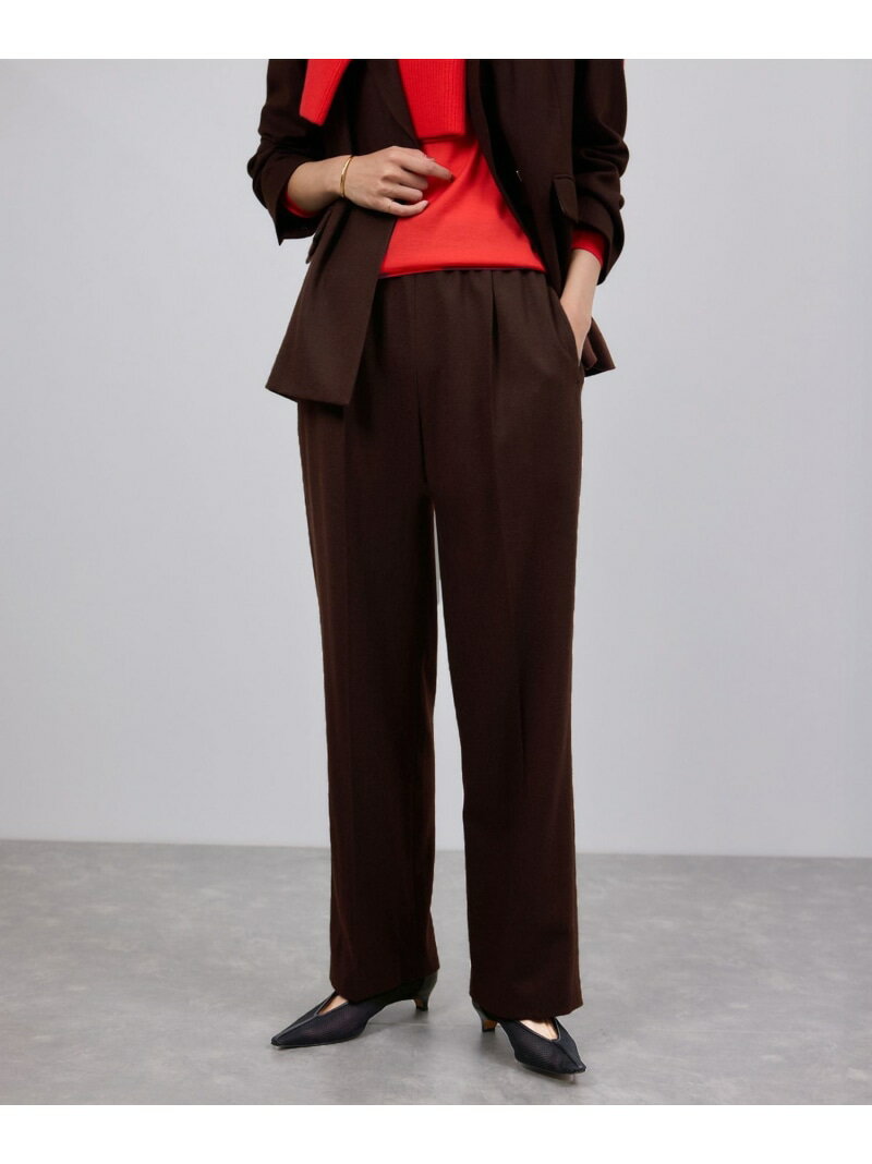 ウールフランネルタックイージーパンツ/イージーケア・セットアップ対応 ROPE' ロペ パンツ その他のパンツ ブラック ピンク ブラウン【送料無料】[Rakuten Fashion]