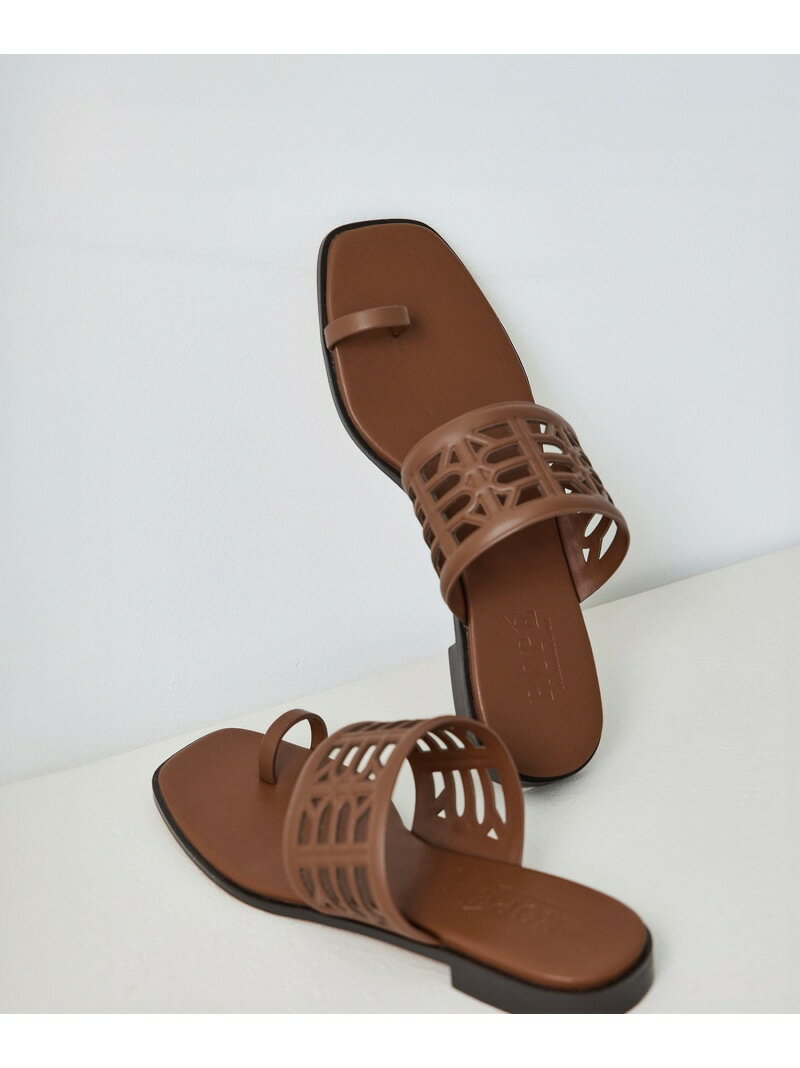 【SALE／50%OFF】Anna Sandal_カッティングデザインフラットトングサンダル ROPE' ロペ シューズ・靴 サンダル ブラウン ブラック【RBA_E】【送料無料】[Rakuten Fashion]