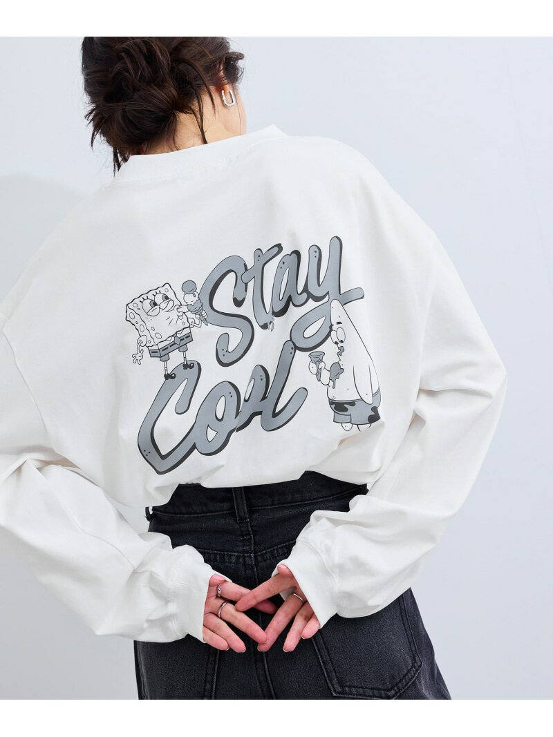 スポンジボブTシャツ ROPE' ロペ トップス カットソー・Tシャツ ブラック ブルー イエロー【 ...