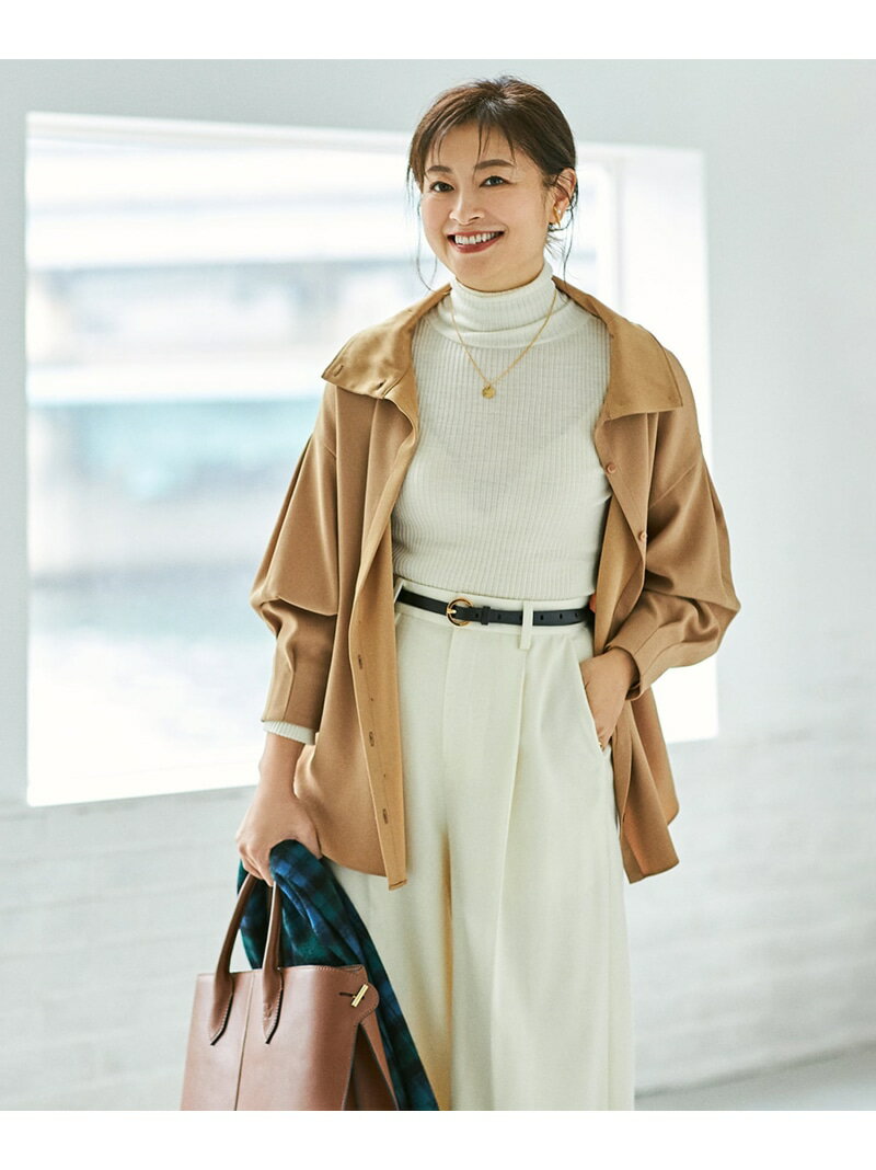 【SALE／50%OFF】2WAYジョーゼットブラウス【エディター三尋木奈保さんコラボ】 ROPE' ロペ トップス シャツ・ブラウス ブラウン ネイビー【RBA_E】【送料無料】[Rakuten Fashion]のサムネイル