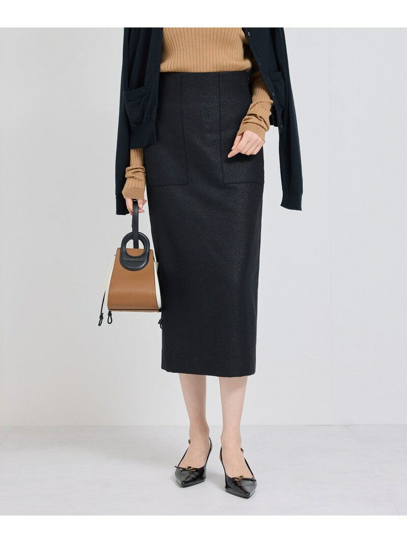 【SALE／50%OFF】BALLI (バリ)ラメ無地ポケット付きタイトスカート ROPE' ロペ スカート その他のスカート シルバー ブラック【RBA_E】【送料無料】[Rakuten Fashion]