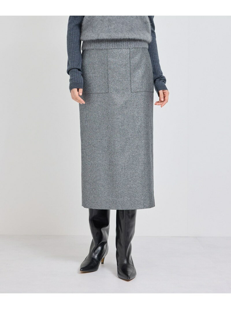 【SALE／50%OFF】BALLI (バリ)ラメ無地ポケット付きタイトスカート ROPE' ロペ スカート その他のスカート シルバー ブラック【RBA_E】【送料無料】[Rakuten Fashion]