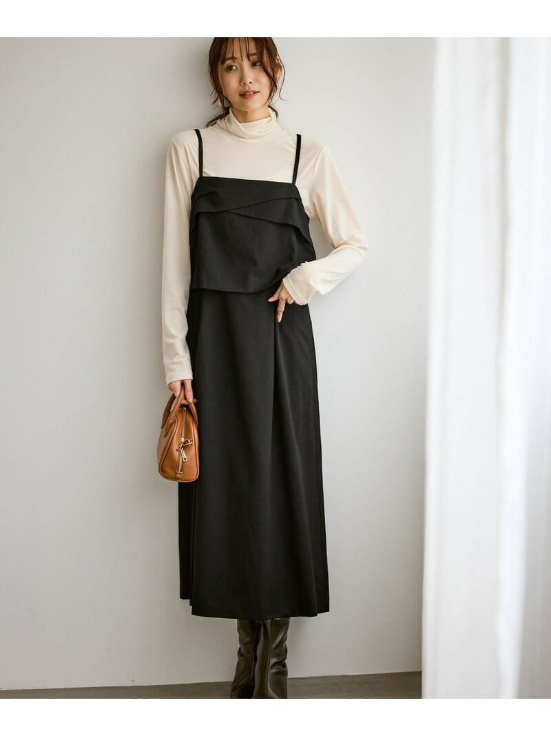 セットアップ見えワンピース ROPE' PICNIC ロペピクニック ワンピース・ドレス ワンピース グレー ブラ..