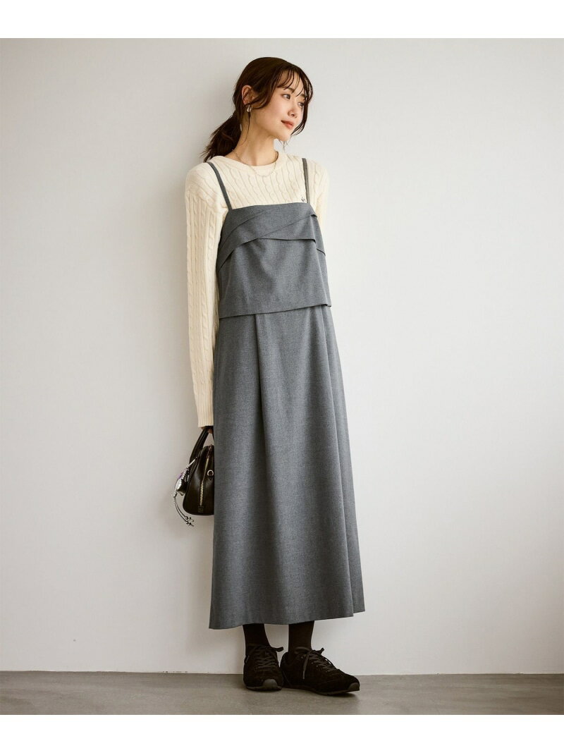 セットアップ見えワンピース ROPE' PICNIC ロペピクニック ワンピース・ドレス ワンピース グレー ブラック【先行予約】*【送料無料】[Rakuten Fashion]のサムネイル