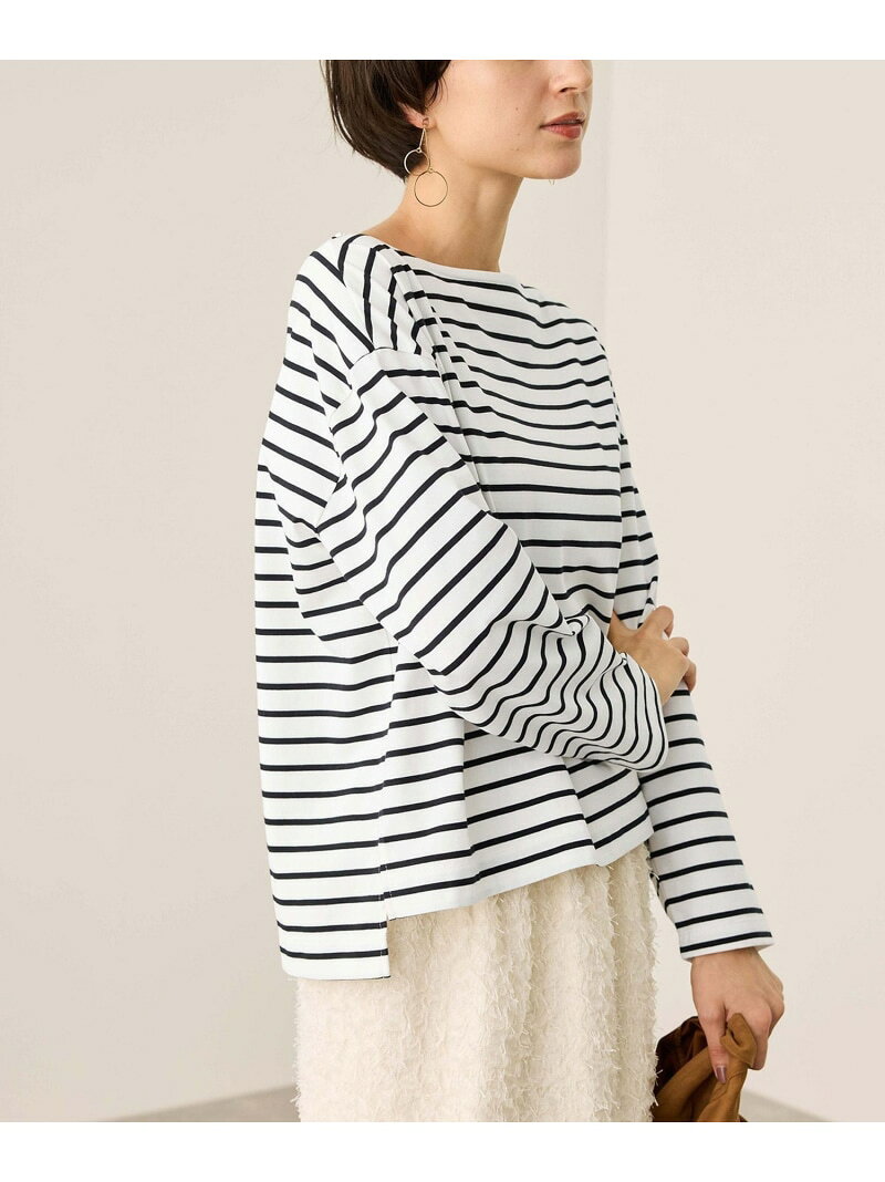 【SALE／50%OFF】ボックスシルエットボーダーカットソー ROPE' PICNIC ロペピクニック トップス カットソー・Tシャツ ブラウン ブラック ネイビー【RBA_E】[Rakuten Fashion] ropepicnic-10024745 ROPE PICNIC/ロペピクニック パッケージ画像