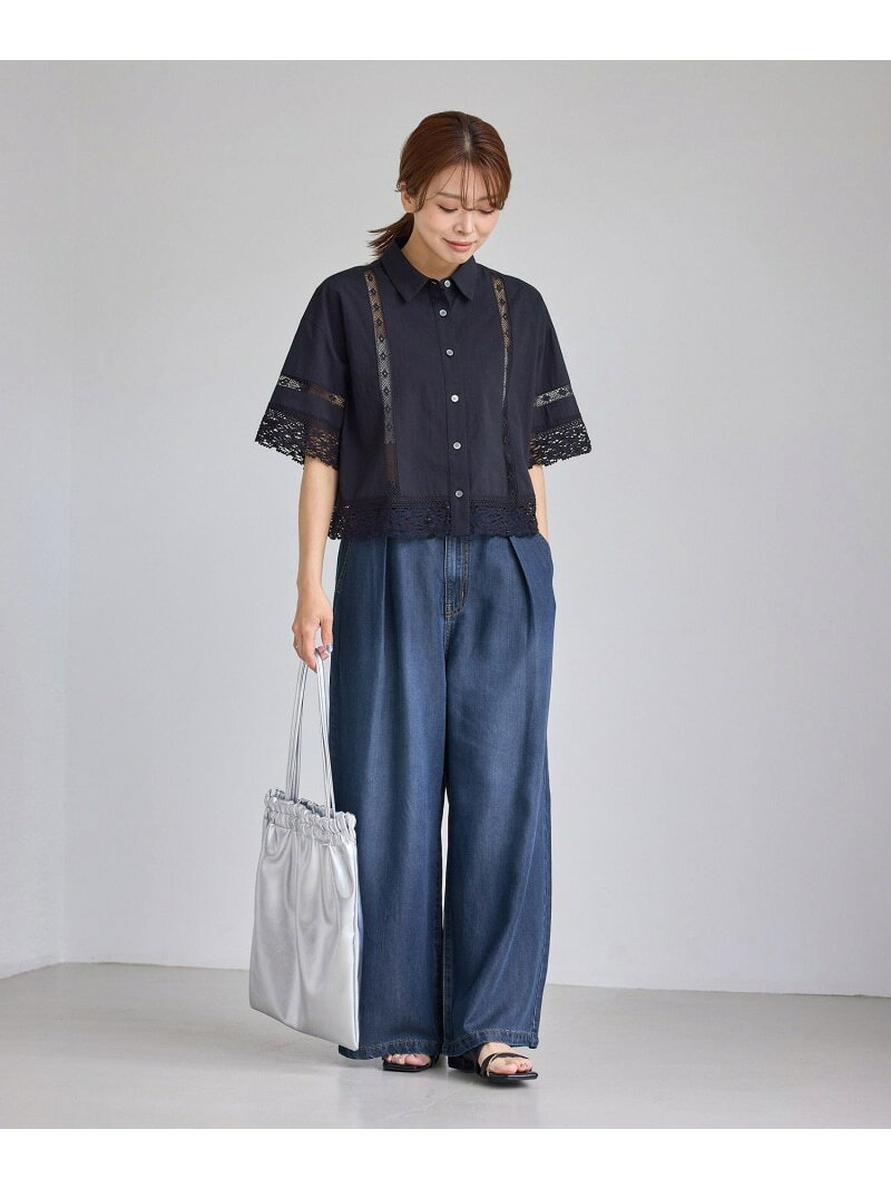 さらっとライトオンスワイドデニムパンツ ROPE' PICNIC ロペピクニック パンツ ジーンズ・デニムパンツ ネイビー ブルー【送料無料】[Rakuten Fashion] ropepicnic-10025560 ROPE PICNIC/ロペピクニック サンプル画像3