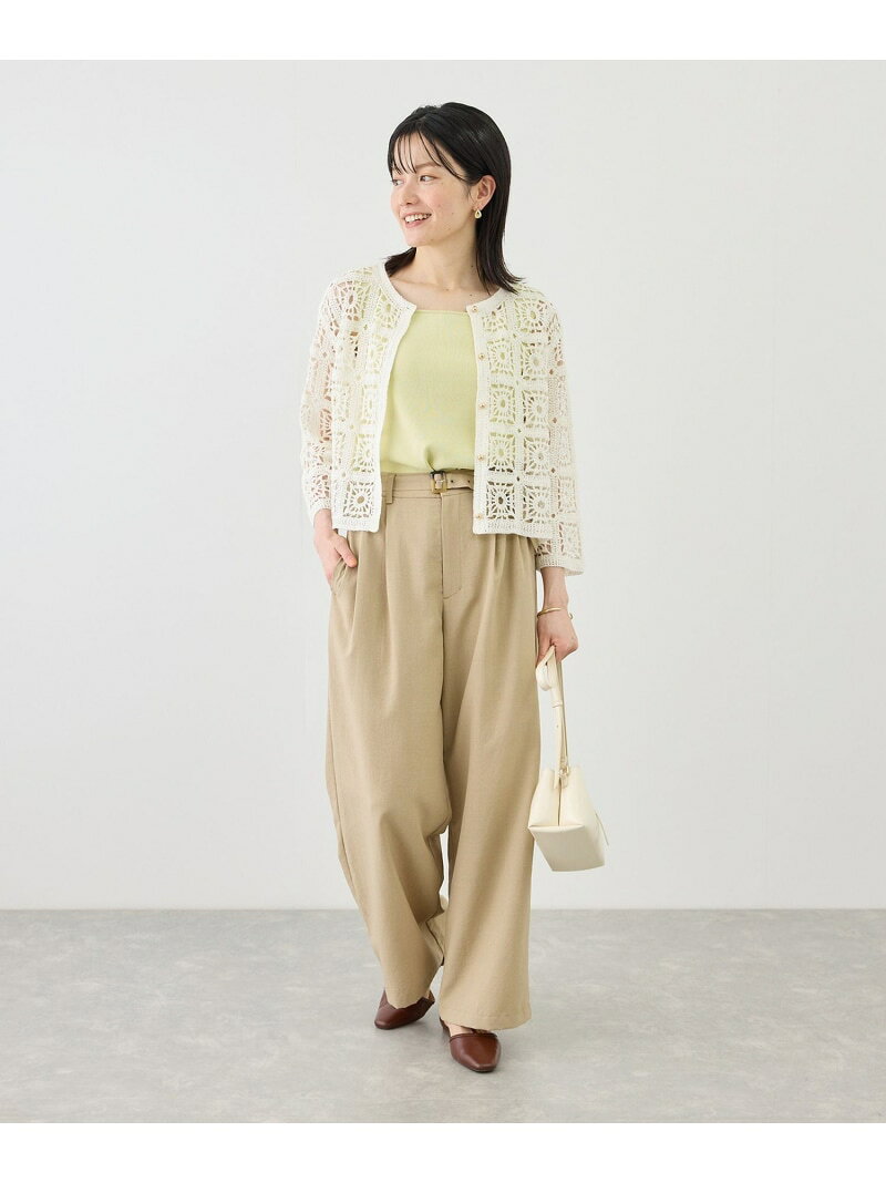 クロシェニットカーディガン ROPE' PICNIC ロペピクニック トップス カーディガン ブラウン ベージュ【送料無料】[Rakuten Fashion] ropepicnic-10025549 ROPE PICNIC/ロペピクニック サンプル画像3