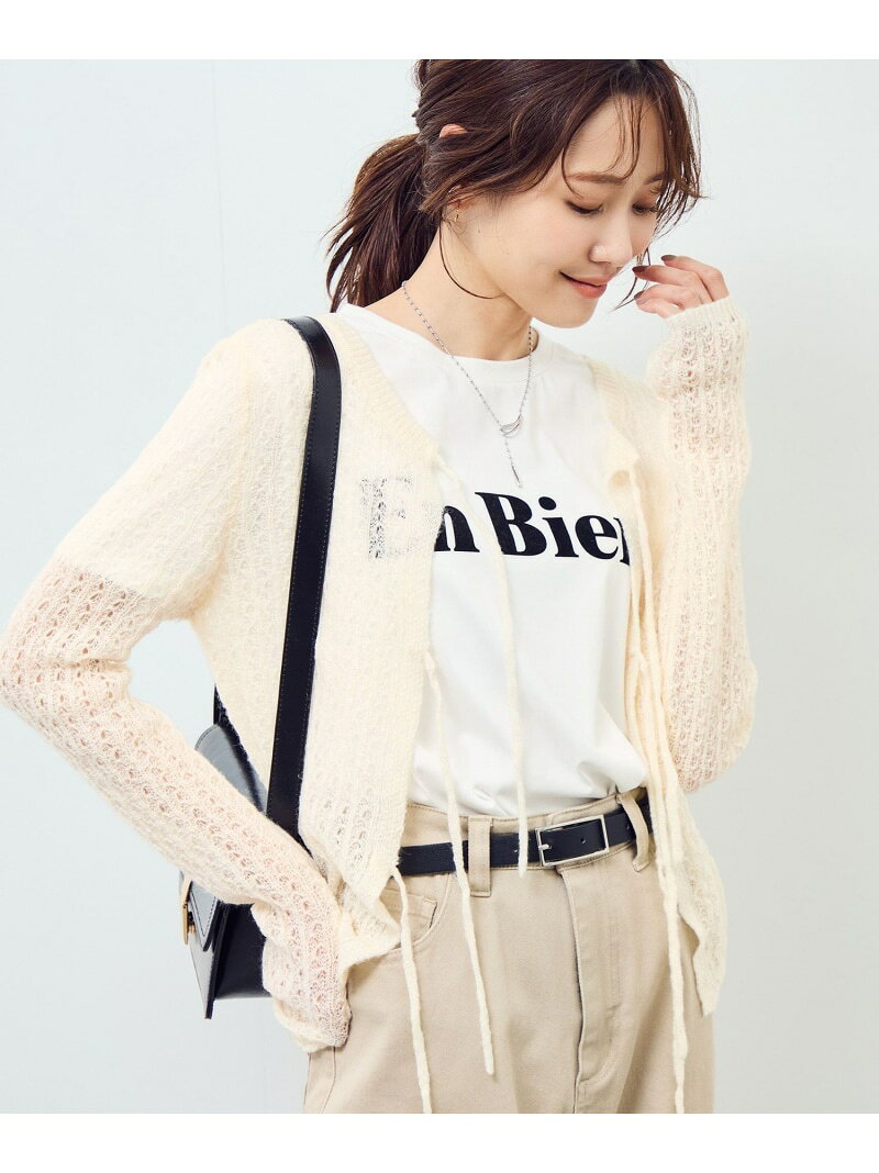 【SALE／70%OFF】レース編みメッシュニットカーディガン ROPE' PICNIC ロペピクニック トップス カーディガン ベージュ【RBA_E】[Rakuten Fashion] ropepicnic-10024616 ROPE PICNIC/ロペピクニック サンプル画像2