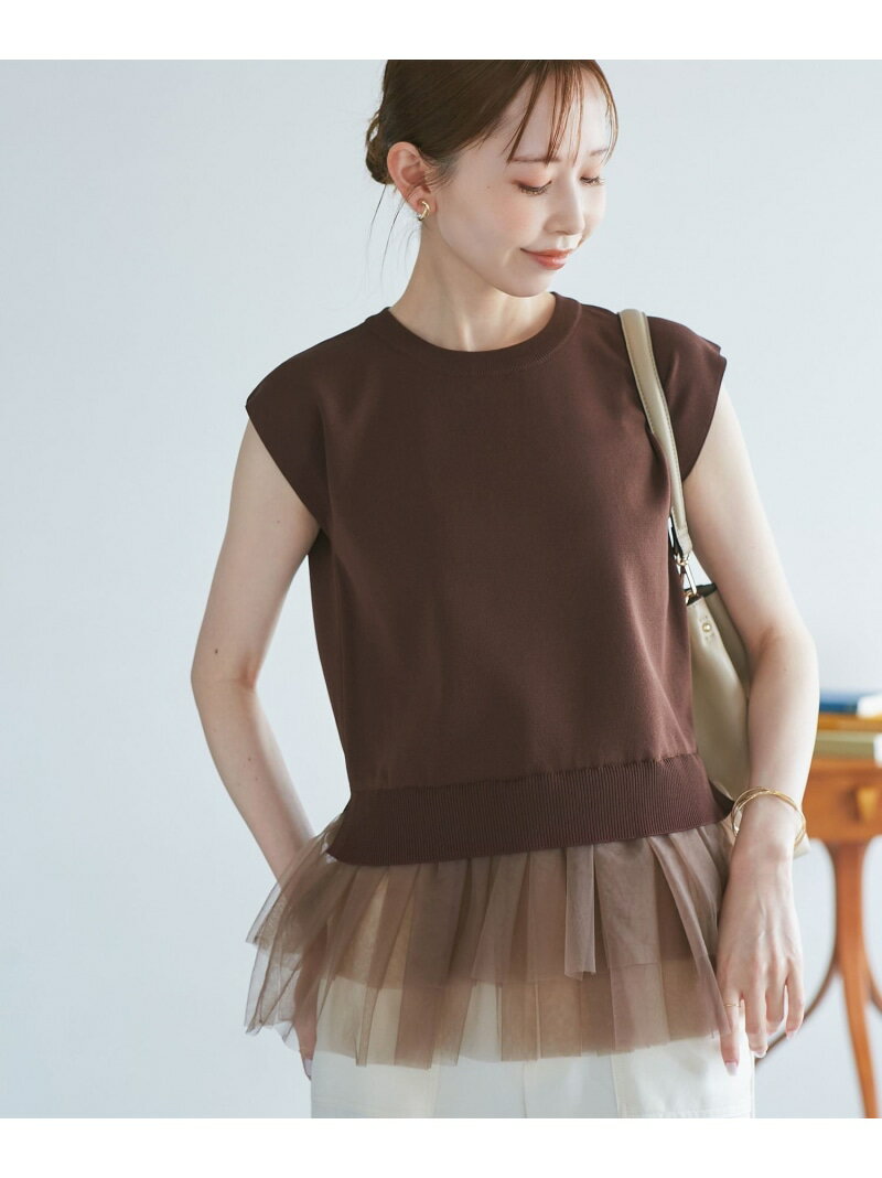 チュールドッキングプルオーバー ROPE' PICNIC ロペピクニック トップス ニット ベージュ ブラック ブラウン【送料無料】[Rakuten Fashion]のサムネイル