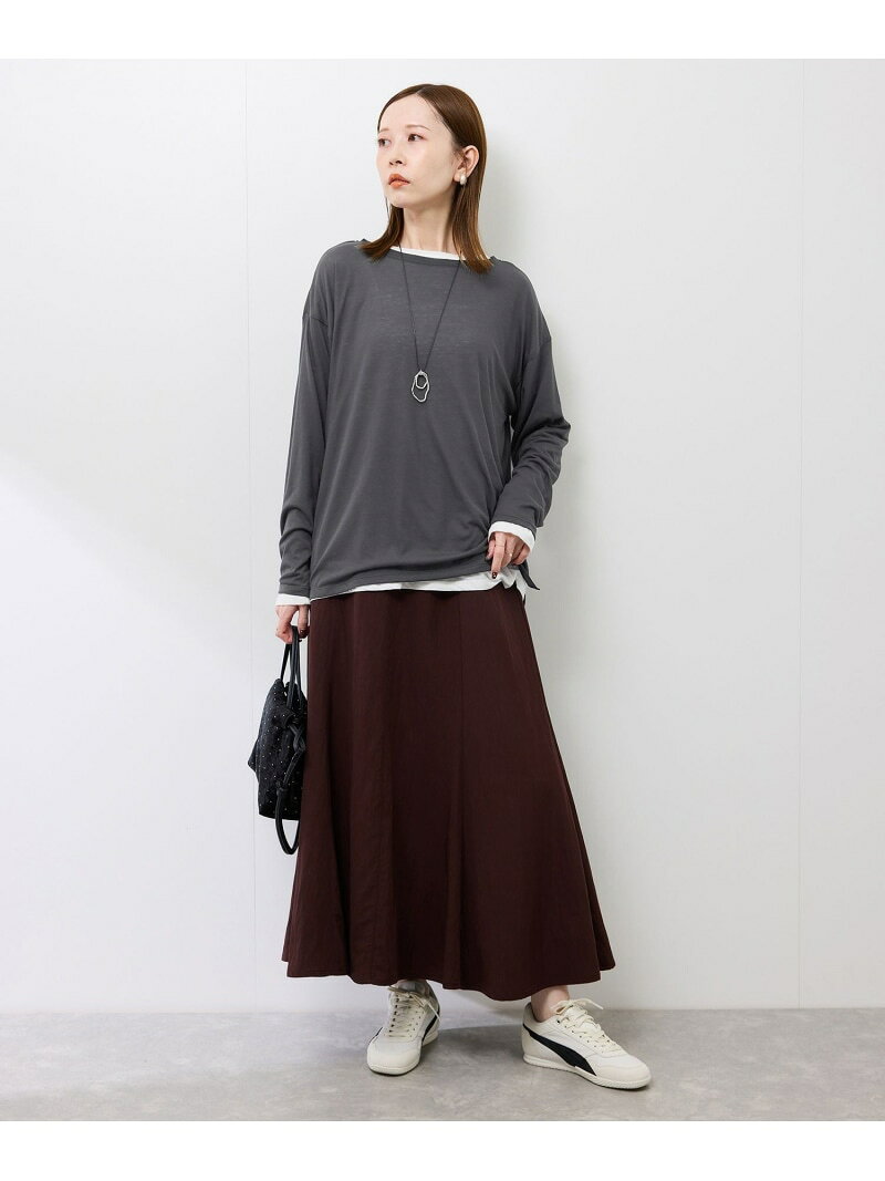 【SALE／50%OFF】シアーロングスリーブTシャツ ROPE' PICNIC ロペピクニック トップス カットソー・Tシャツ グレー ホワイト【RBA_E】[Rakuten Fashion] ropepicnic-10024783 ROPE PICNIC/ロペピクニック サンプル画像3