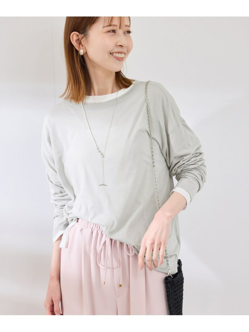 【SALE／30%OFF】シアーロングTシャツ ROPE' PICNIC ロペピクニック トップス カットソー・Tシャツ ピンク グレー ホワイト【RBA_E】[Rakuten Fashion] ropepicnic-10024213 ROPE PICNIC/ロペピクニック サンプル画像3